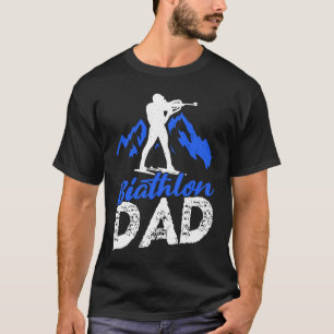 Biathlon Vater Wintersport Snow Biathlete Kreuz T-Shirt