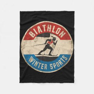 Biathlon Winter Skifahren Rafelschießen Biath Fleecedecke