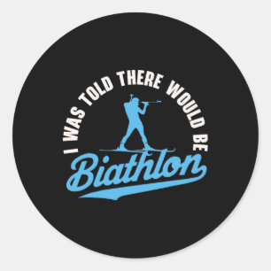 Biathlon Winter Skifahren Rafelschießen Biath Runder Aufkleber