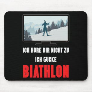 Biathlon Winter Sport Design Sprichwort Ski Skier  Mousepad