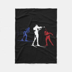Biathlon Winter Sports Usa Skiverleih Silhouette Fleecedecke