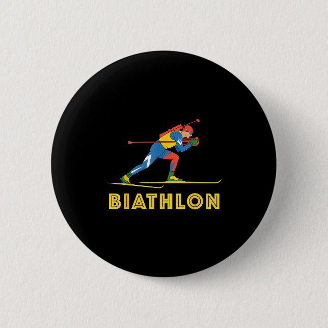 Biathlon-Wintersport Langlauf Button (Vorderseite)