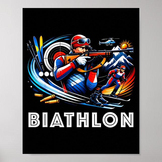 Biathlon-Wintersport Langlauf Poster (Vorne)
