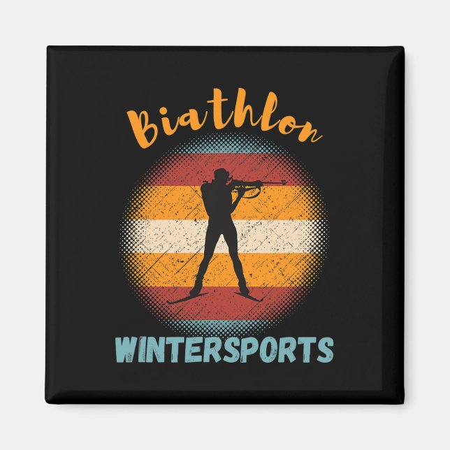 Biathlon Wintersport Langlaufloipe Magnet (Vorne)