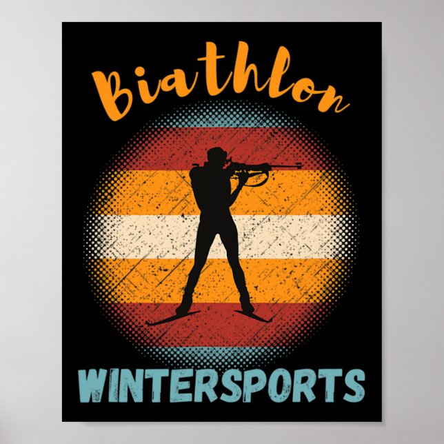 Biathlon Wintersport Langlaufloipe Poster (Vorne)