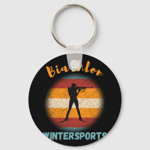 Biathlon Wintersport Langlaufloipe Schlüsselanhänger