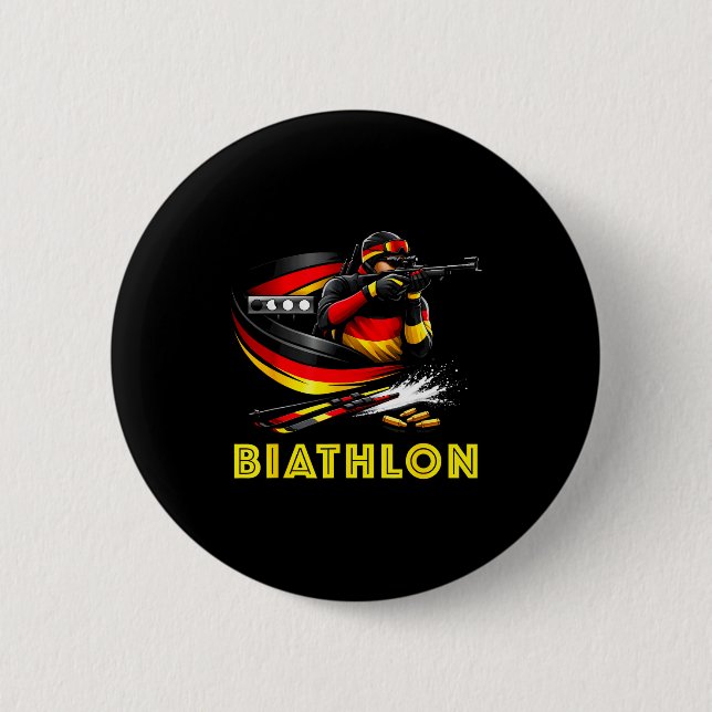 Biathlon-Wintersport Skilanglauf Button (Vorderseite)