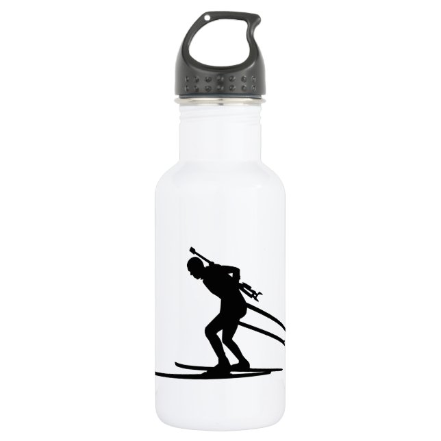 Biathlonskifahren Edelstahlflasche (Vorderseite)