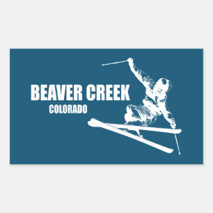 Biaver Creek Colorado Skier Rechteckiger Aufkleber