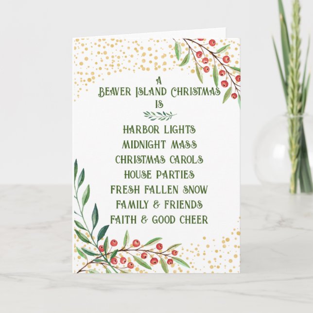 Biaver Island Weihnachtskarte Feiertagskarte (Vorderseite)