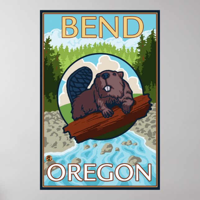Biaver & River - Bend, Oregon Poster (Vorne)