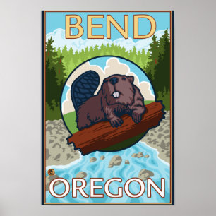 Biaver & River - Bend, Oregon Poster