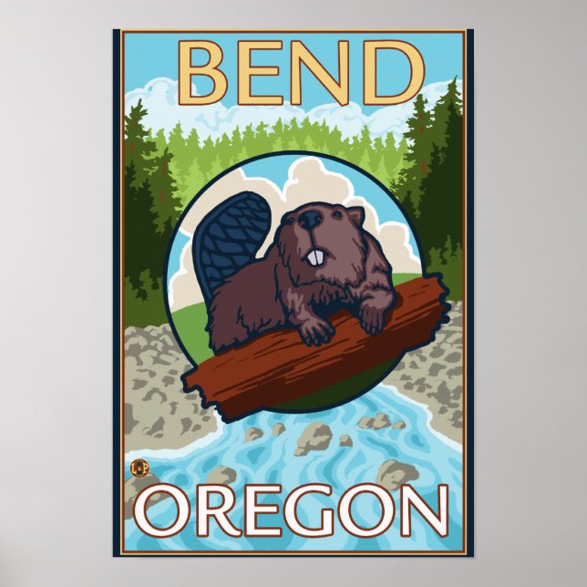 Biaver & River - Bend, Oregon Poster (Vorne)