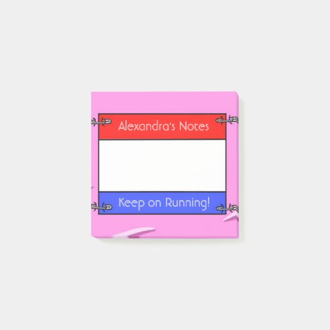 Bib-Nummer des Laufenden Post-it Klebezettel (Vorderseite)