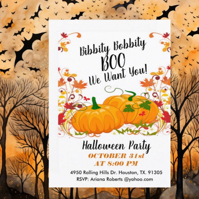 Bibbity Bobbity Boo Halloween Einladung (Von Creator hochgeladen)