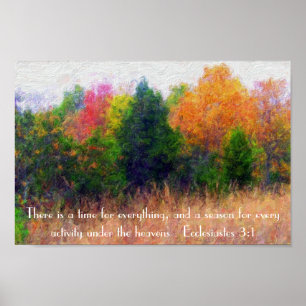 Bibel der Herbstsaison, Vers Ecclesiastes 3:1 Poster