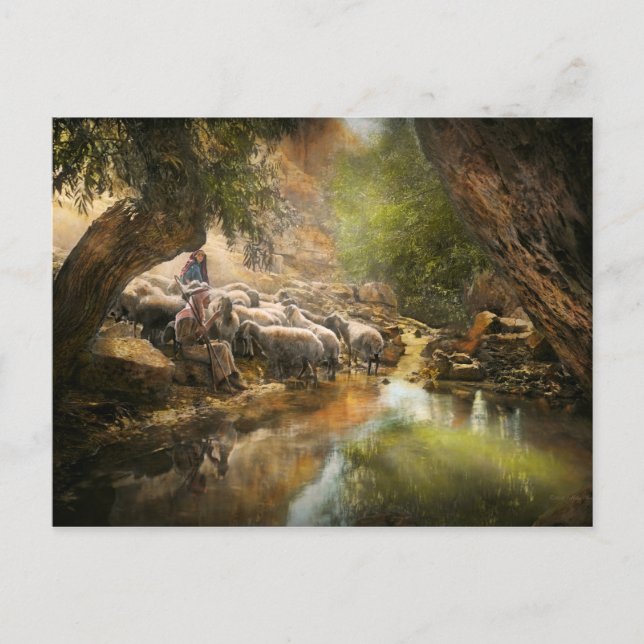 Bibel - Der Herr ist mein Hirte - 1910 Postkarte (Vorderseite)