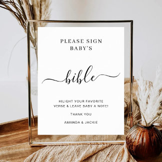 Bibel des Babys moderne minimalistische Babyparty- Poster