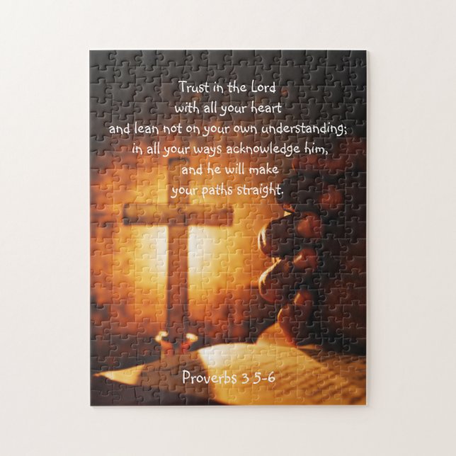 Bibel Gebet Hand Kreuz mit Bibelschrift Puzzle (Vertikal)