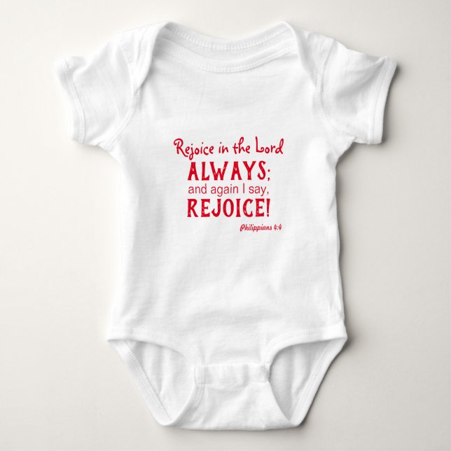 Bibel Inspiration Freude am Herrn Baby Strampler (Vorderseite)