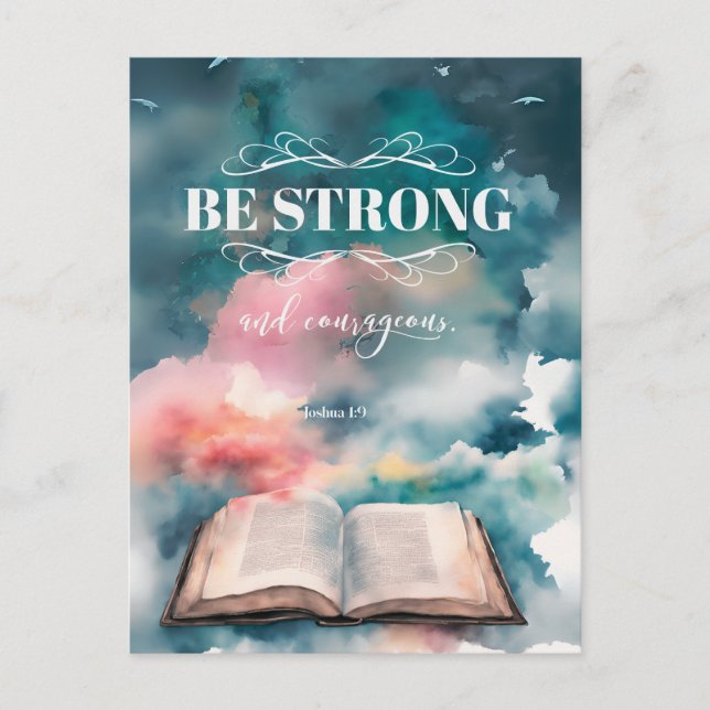 Bibel Inspiriert Postkarte - Joshua 1:9 (Vorderseite)