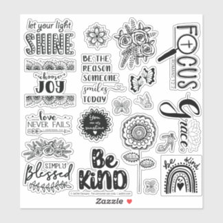 Bibel-Journaling-Glaubens-Freude-Doodle-Aufkleberb Aufkleber