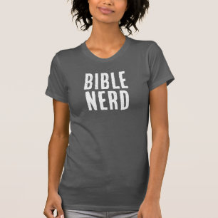 Bibel-Nerd-Typografie Lustig Grau Weiß Christlich T-Shirt