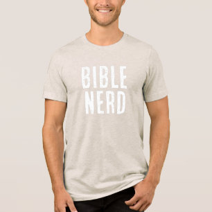 Bibel-Nerd-Typografie Lustiges Christliches Beige Tri-Blend Shirt
