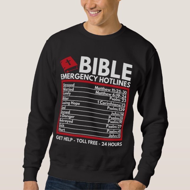 Bibel-Notrufnummern - Christliche Bibel & Sweatshirt (Vorderseite)