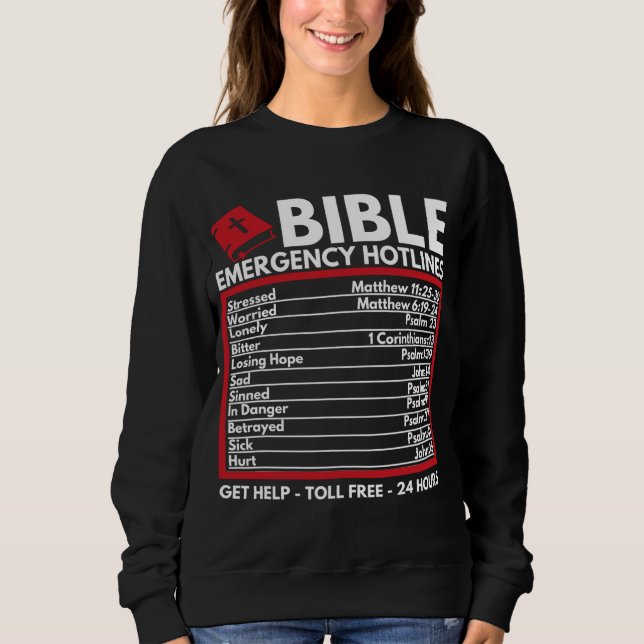 Bibel-Notrufnummern - Christliche Bibel & Sweatshirt (Vorderseite)