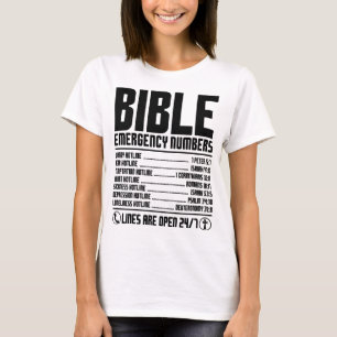 Bibel-Notrufnummern Heilige Hotline T-Shirt