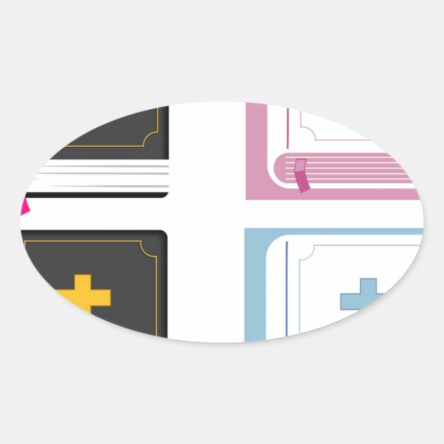 Bibel Ovaler Aufkleber (Vorderseite)