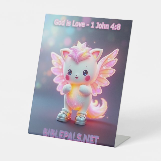 Bibel Pals #1 - Nini - Gott ist Liebe 1 John 4:8 Sockelschild (Vorderseite)