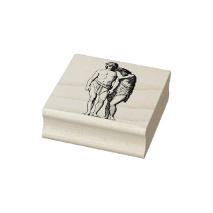 Bibel Religiöse Kunst Adam und Eve Illustration Gummistempel
