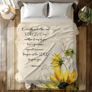 Bibel — Rustikale Sonnenblumenblume Fleece Blanket