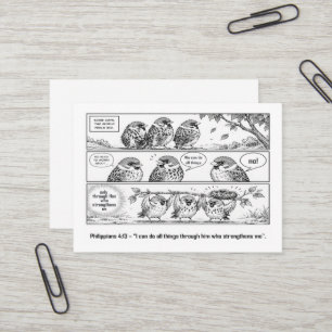 Bibel Schrift Proverbien Cartoon Spatz Kunst Visitenkarte