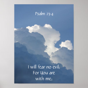Bibel Schrift Psalm 23:4 Fürchte kein Übel... Poster