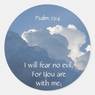 Bibel Schrift Psalm 23:4 Fürchte kein Übel... Runder Aufkleber