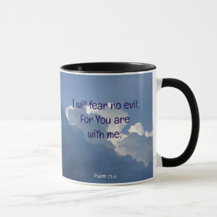 Bibel Schrift Psalm 23:4 Fürchte kein Übel...  Tasse