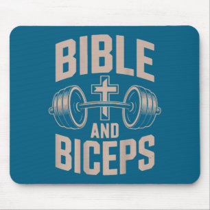 Bibel- und Bizeps-Gym Christian Workout Hantel Mousepad