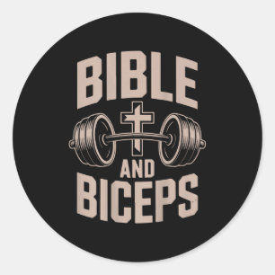 Bibel- und Bizeps-Gym Christian Workout Hantel Runder Aufkleber