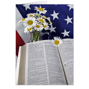 Bibel und Dission auf amerikanischer Flagge