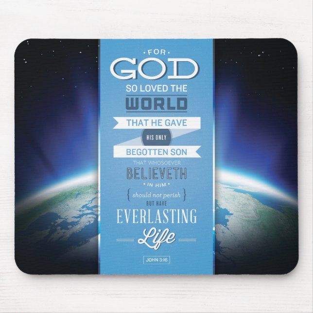 Bibel-Vers 3:16 der Liebe Mousepad - des Johns des (Vorne)