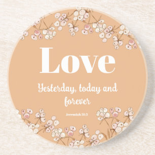 Bibel Vers Creme Caramel Floral Getränkeuntersetzer