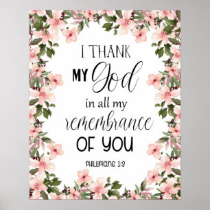 Bibel Vers Floral Philippians Wall Art Poster