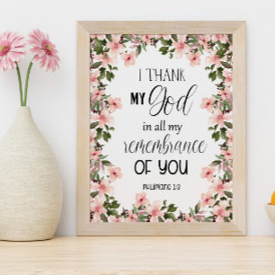 Bibel Vers Floral Philippians Wall Art Poster