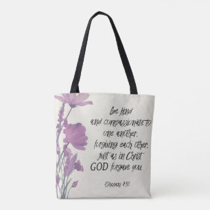 Bibel Vers Floral Tote Bag