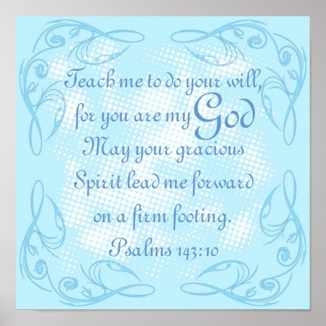 Bibel Vers Gebet Psalm 143:10 Poster (Vorne)