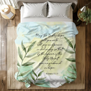 Bibel Vers grüne Blätter Fleece Blanket