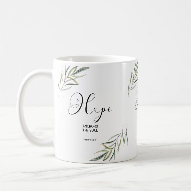 Bibel Vers Hebrews verlasst Schrift Kaffeetasse (Links)